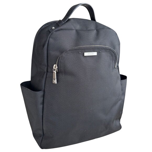 Tumi Unisex Travel Backpack Nylon Leather Black